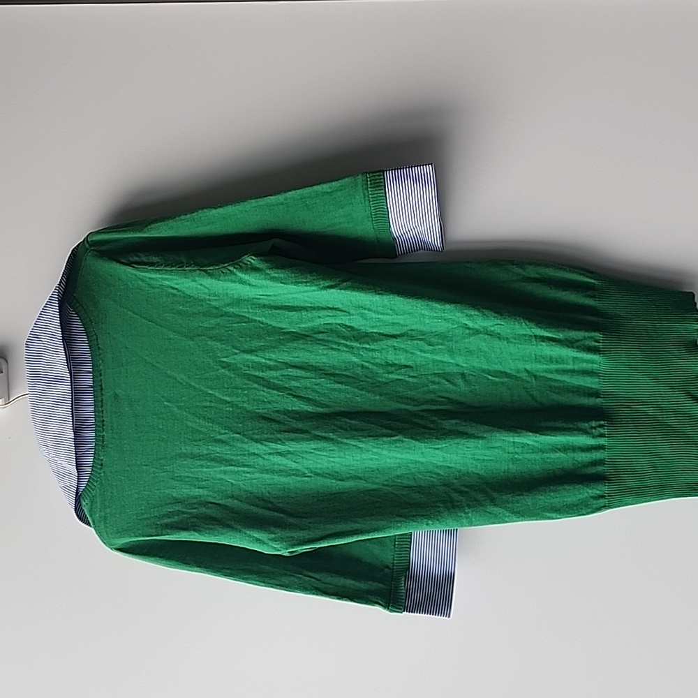 Diane von Furstenberg 100% Wool Sweater with Cotton Shirt Details Knit Top - Picture 6 of 6